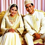 말레이시아의 독특한 결혼 문화 - **Malay Wedding "Bersanding" Ceremony**
    A Malaysian Malay bride and groom, in their late 20s, ar...